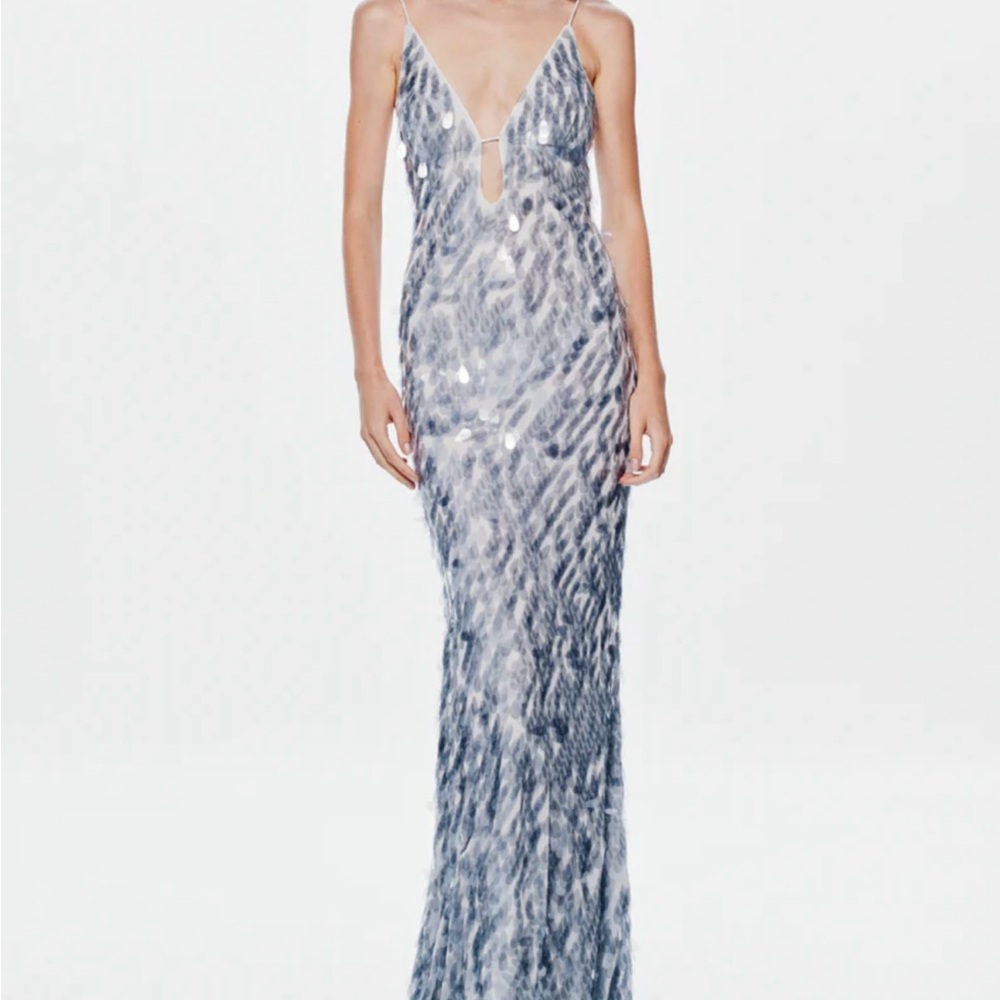 Elegant Gray Evening Gown